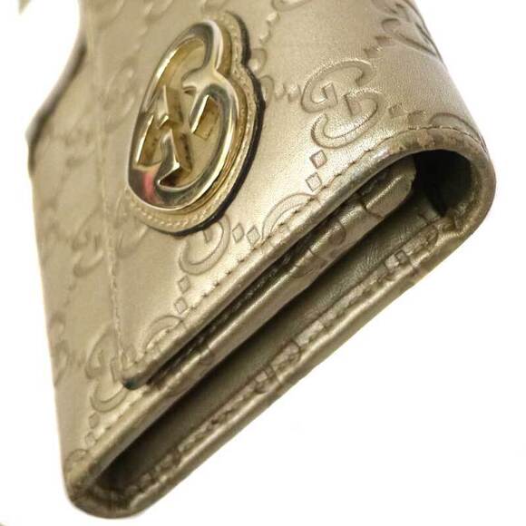 Gucci Bi fold Wallet GG Gucci Guccissima Line Leather Gold - Picture 7 of 8